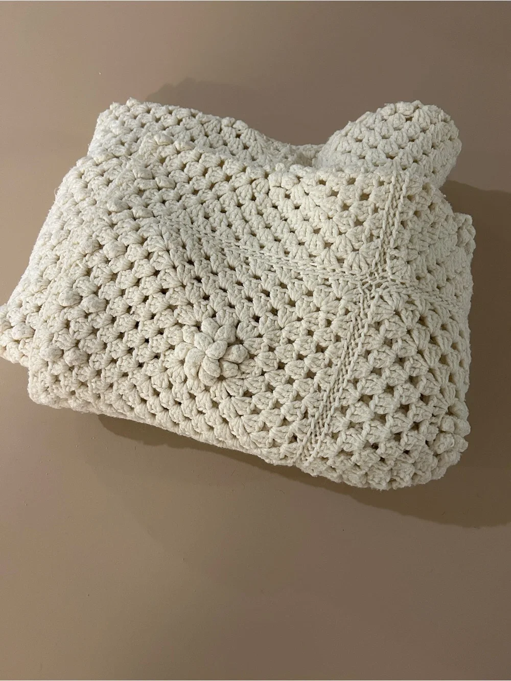 Light yellow Crochet blanket